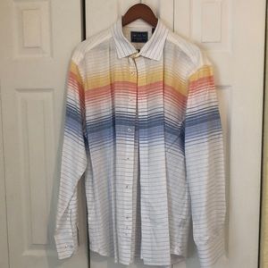 Charleston Threads Striped Men’s Dress Shirt Size L